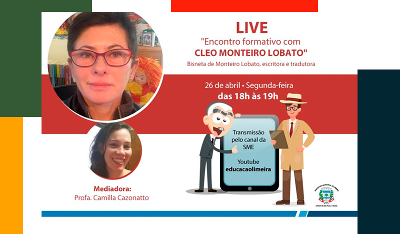 Bisneta de Monteiro Lobato participa de live com educadores da rede